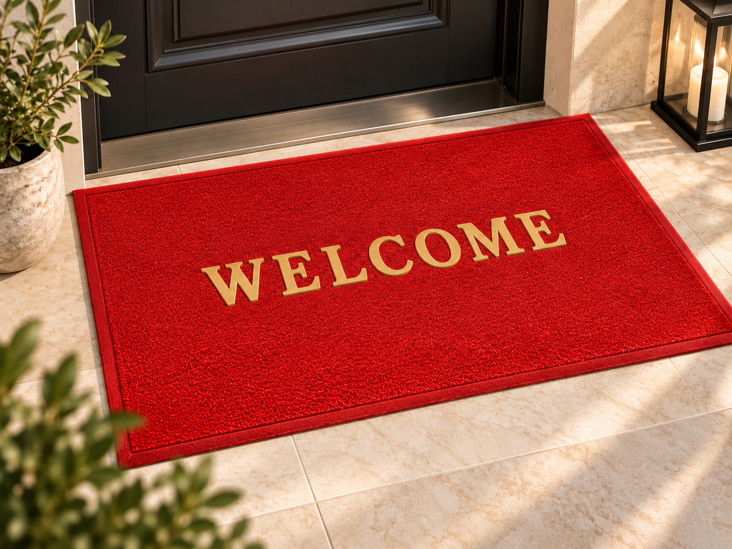 دعاسة باب WELCOME — أحمر