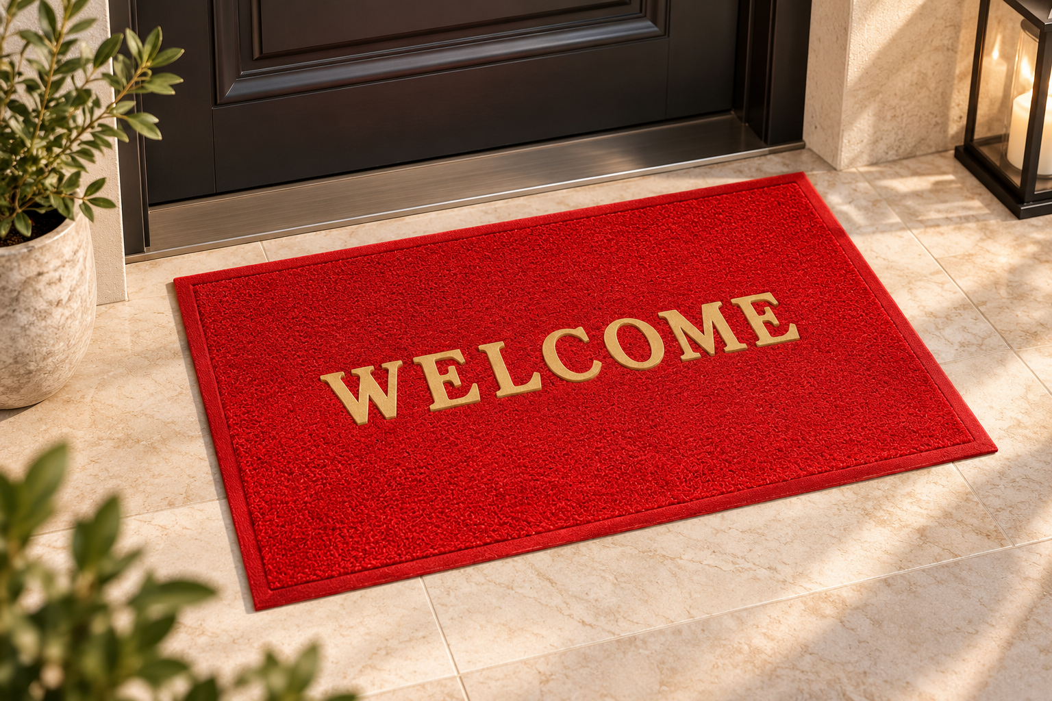 دعاسة باب WELCOME — أحمر