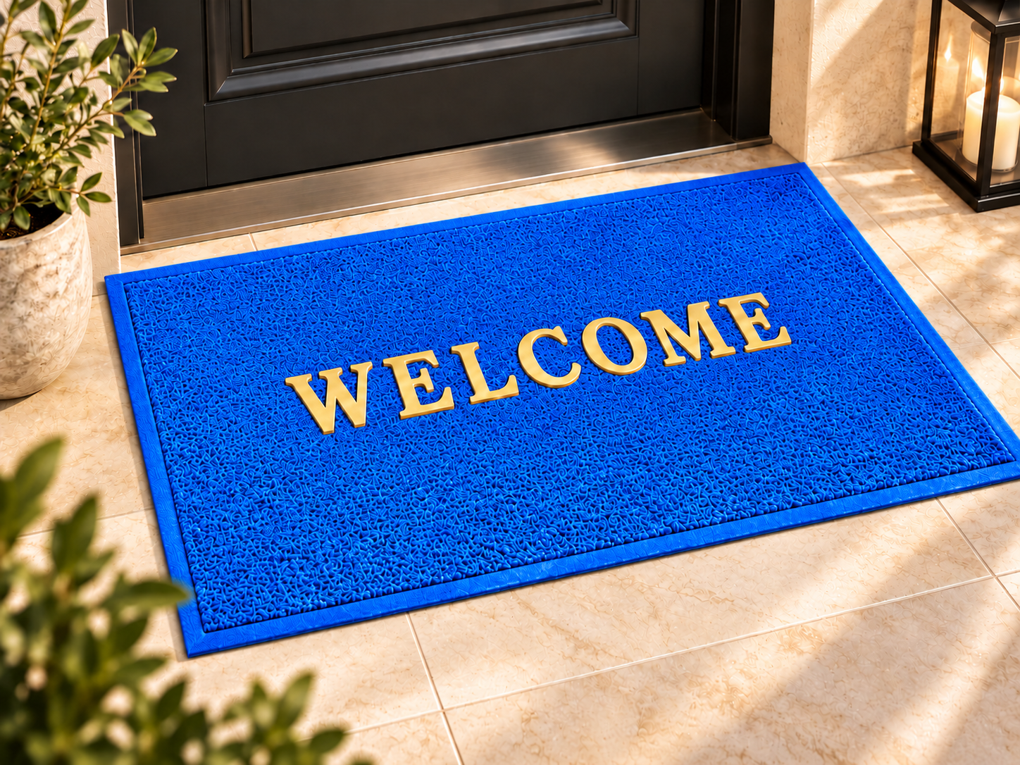 دعاسة باب WELCOME — أزرق